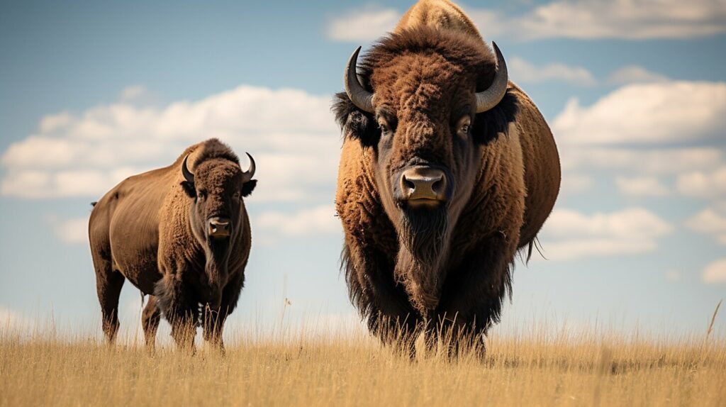 bison and bull